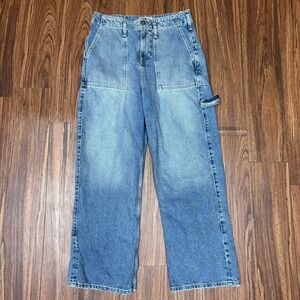 We The Free Major Leagues Mid Rise Cuffed Crop Jeans Light Wash Size 29
